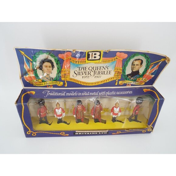 Vintage 1970's Britains Ltd The Queen's Jubilee Solid Metal Guards Set England - Picture 1 of 16